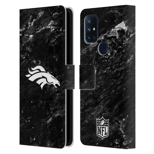 NFL Denver Broncos Artwork Marble Leather Book Wallet Case Cover For OnePlus Nord N10 5G