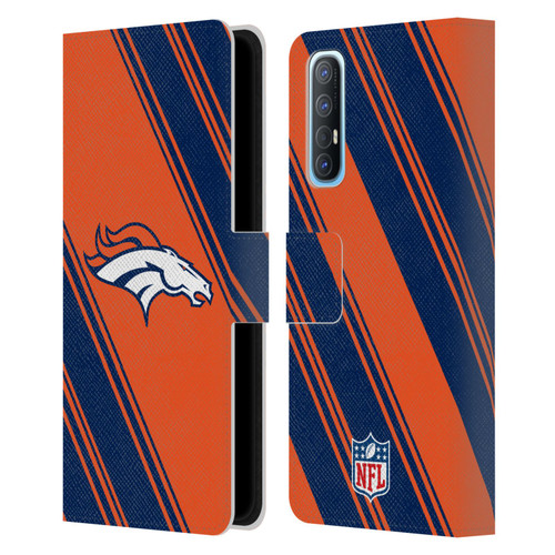 NFL Denver Broncos Artwork Stripes Leather Book Wallet Case Cover For OPPO Find X2 Neo 5G