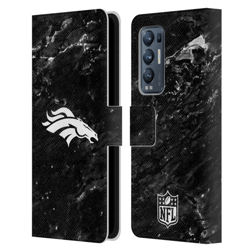 NFL Denver Broncos Artwork Marble Leather Book Wallet Case Cover For OPPO Find X3 Neo / Reno5 Pro+ 5G