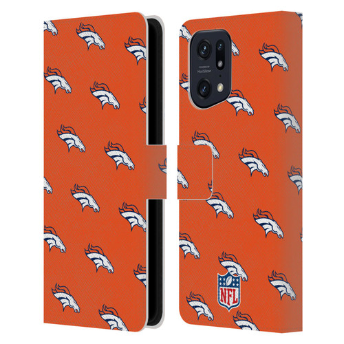 NFL Denver Broncos Artwork Patterns Leather Book Wallet Case Cover For OPPO Find X5