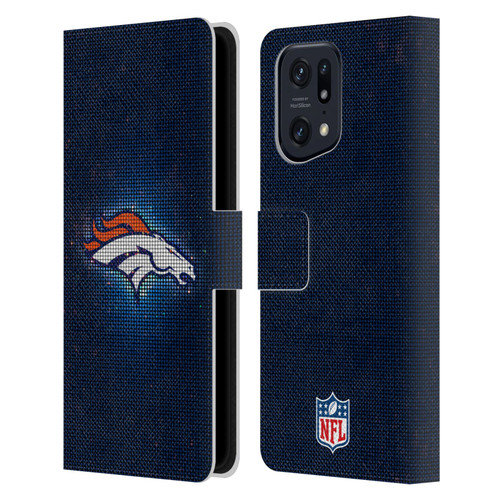 NFL Denver Broncos Artwork LED Leather Book Wallet Case Cover For OPPO Find X5 Pro