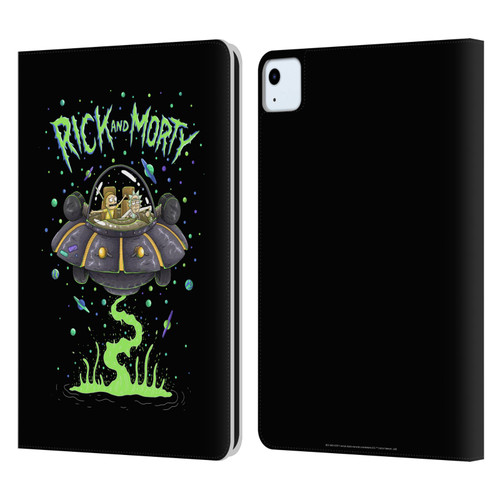 Rick And Morty Season 1 & 2 Graphics The Space Cruiser Leather Book Wallet Case Cover For Apple iPad Air 2020 / 2022