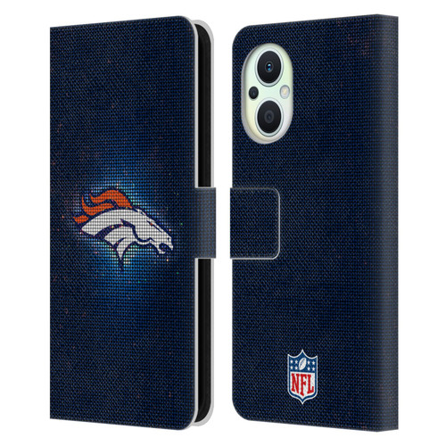 NFL Denver Broncos Artwork LED Leather Book Wallet Case Cover For OPPO Reno8 Lite