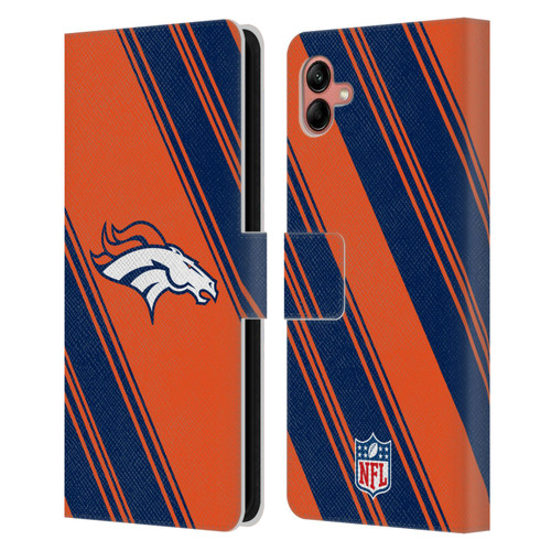 NFL Denver Broncos Artwork Stripes Leather Book Wallet Case Cover For Samsung Galaxy A04 (2022)