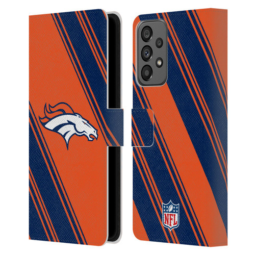 NFL Denver Broncos Artwork Stripes Leather Book Wallet Case Cover For Samsung Galaxy A73 5G (2022)