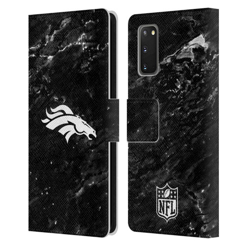 NFL Denver Broncos Artwork Marble Leather Book Wallet Case Cover For Samsung Galaxy S20 / S20 5G