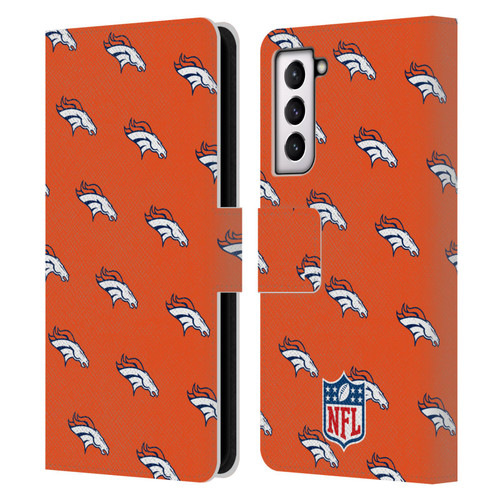 NFL Denver Broncos Artwork Patterns Leather Book Wallet Case Cover For Samsung Galaxy S21 5G