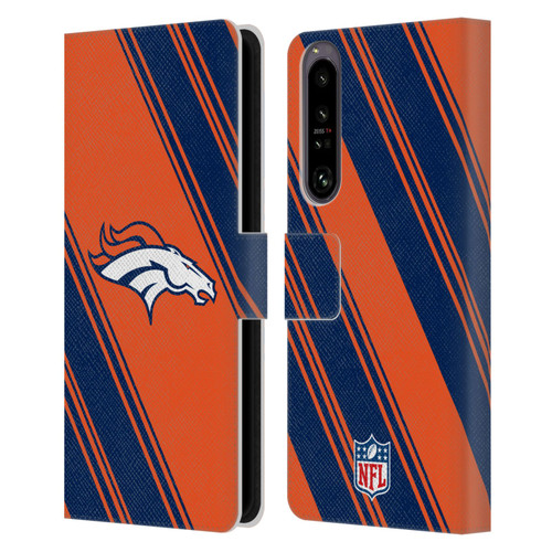 NFL Denver Broncos Artwork Stripes Leather Book Wallet Case Cover For Sony Xperia 1 IV