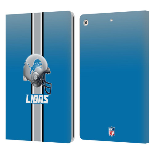 NFL Detroit Lions Logo Helmet Leather Book Wallet Case Cover For Apple iPad 10.2 2019/2020/2021