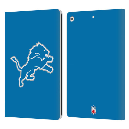 NFL Detroit Lions Logo Plain Leather Book Wallet Case Cover For Apple iPad 10.2 2019/2020/2021