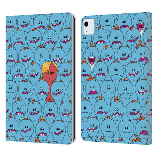 Rick And Morty Season 4 Graphics Mr. Meeseeks Pattern Leather Book Wallet Case Cover For Apple iPad Air 2020 / 2022