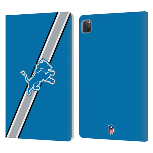 NFL Detroit Lions Logo Stripes Leather Book Wallet Case Cover For Apple iPad Pro 11 2020 / 2021 / 2022