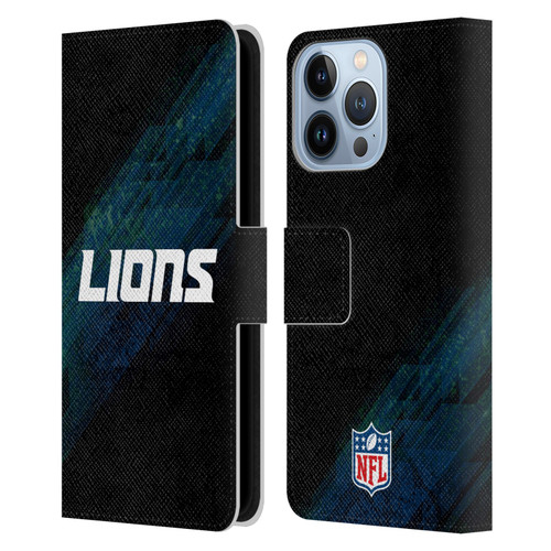 NFL Detroit Lions Logo Blur Leather Book Wallet Case Cover For Apple iPhone 13 Pro