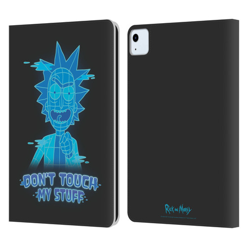 Rick And Morty Season 5 Graphics Don't Touch My Stuff Leather Book Wallet Case Cover For Apple iPad Air 2020 / 2022