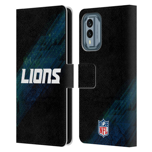 NFL Detroit Lions Logo Blur Leather Book Wallet Case Cover For Nokia X30