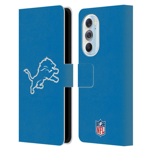 NFL Detroit Lions Logo Plain Leather Book Wallet Case Cover For Motorola Edge X30