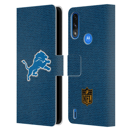 NFL Detroit Lions Logo Football Leather Book Wallet Case Cover For Motorola Moto E7 Power / Moto E7i Power