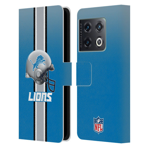 NFL Detroit Lions Logo Helmet Leather Book Wallet Case Cover For OnePlus 10 Pro