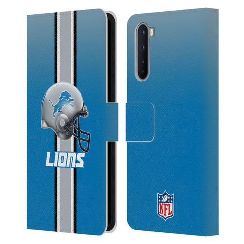 NFL Detroit Lions Logo Helmet Leather Book Wallet Case Cover For OnePlus Nord 5G