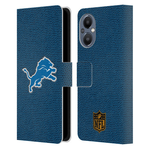 NFL Detroit Lions Logo Football Leather Book Wallet Case Cover For OnePlus Nord N20 5G
