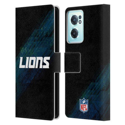 NFL Detroit Lions Logo Blur Leather Book Wallet Case Cover For OnePlus Nord CE 2 5G