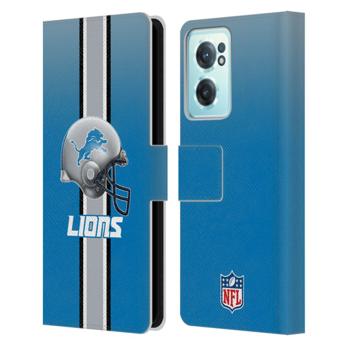 NFL Detroit Lions Logo Helmet Leather Book Wallet Case Cover For OnePlus Nord CE 2 5G