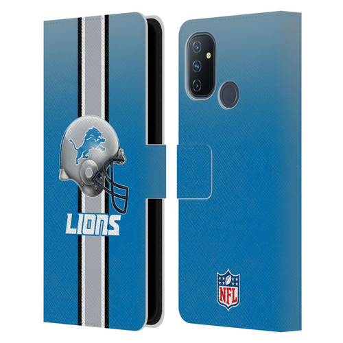 NFL Detroit Lions Logo Helmet Leather Book Wallet Case Cover For OnePlus Nord N100