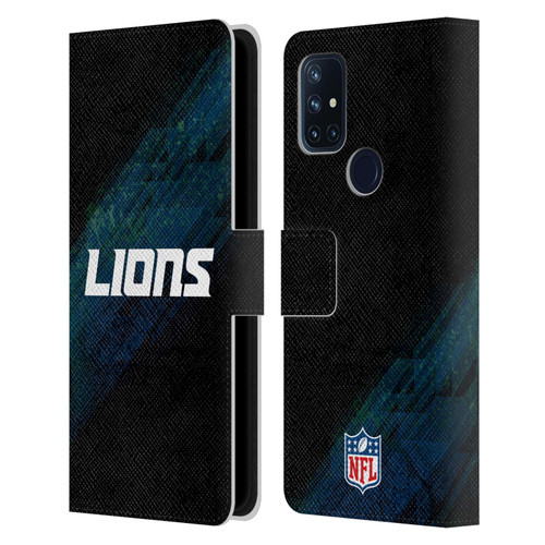 NFL Detroit Lions Logo Blur Leather Book Wallet Case Cover For OnePlus Nord N10 5G