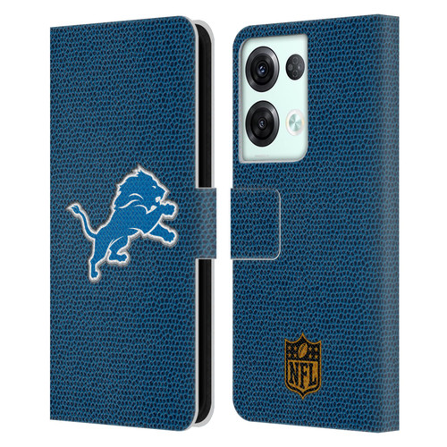 NFL Detroit Lions Logo Football Leather Book Wallet Case Cover For OPPO Reno8 Pro