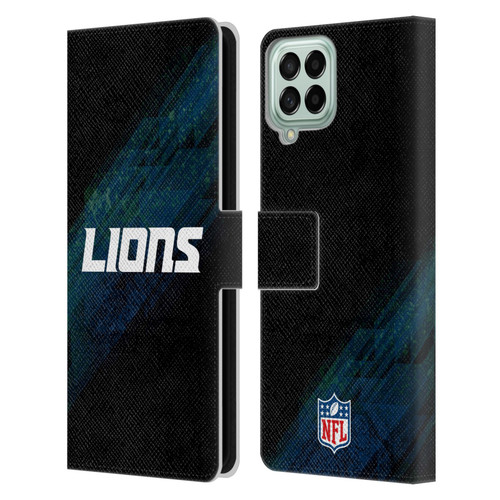 NFL Detroit Lions Logo Blur Leather Book Wallet Case Cover For Samsung Galaxy M33 (2022)
