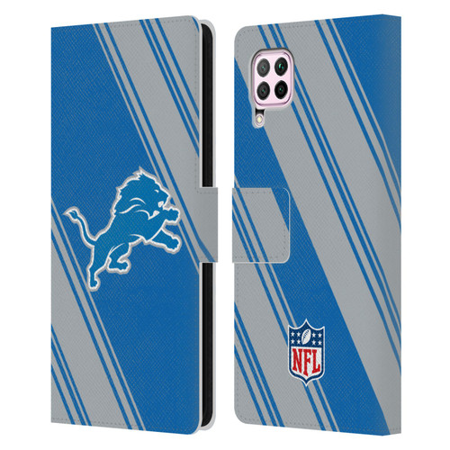 NFL Detroit Lions Artwork Stripes Leather Book Wallet Case Cover For Huawei Nova 6 SE / P40 Lite