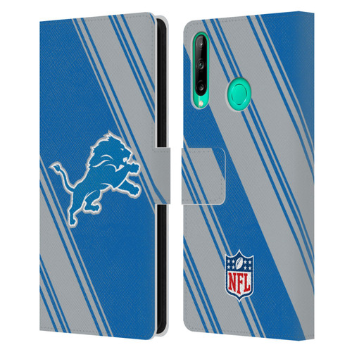 NFL Detroit Lions Artwork Stripes Leather Book Wallet Case Cover For Huawei P40 lite E