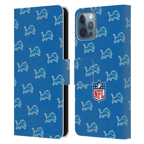NFL Detroit Lions Artwork Patterns Leather Book Wallet Case Cover For Apple iPhone 12 / iPhone 12 Pro