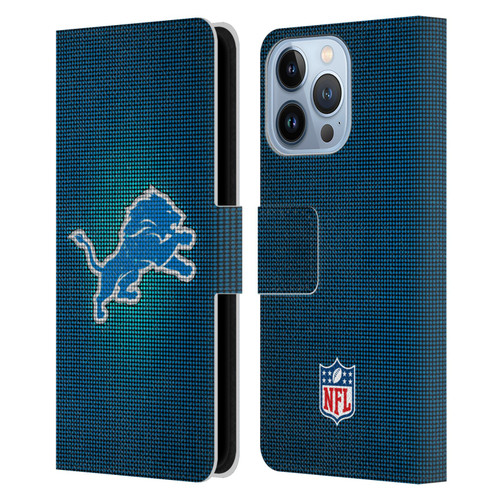 NFL Detroit Lions Artwork LED Leather Book Wallet Case Cover For Apple iPhone 13 Pro