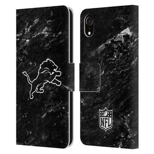 NFL Detroit Lions Artwork Marble Leather Book Wallet Case Cover For Apple iPhone XR