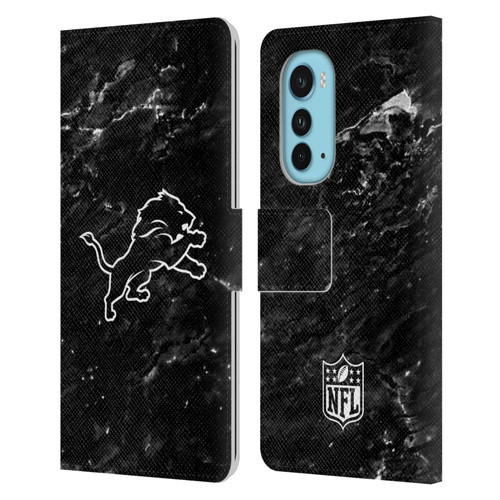 NFL Detroit Lions Artwork Marble Leather Book Wallet Case Cover For Motorola Edge (2022)