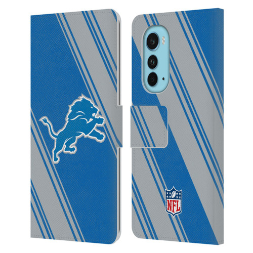 NFL Detroit Lions Artwork Stripes Leather Book Wallet Case Cover For Motorola Edge (2022)