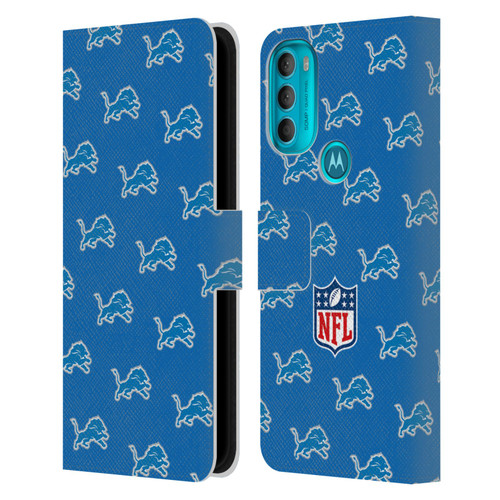 NFL Detroit Lions Artwork Patterns Leather Book Wallet Case Cover For Motorola Moto G71 5G