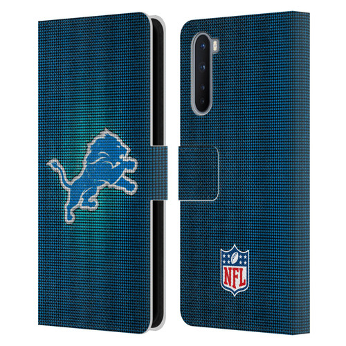 NFL Detroit Lions Artwork LED Leather Book Wallet Case Cover For OnePlus Nord 5G