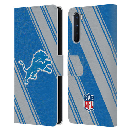 NFL Detroit Lions Artwork Stripes Leather Book Wallet Case Cover For OnePlus Nord 5G