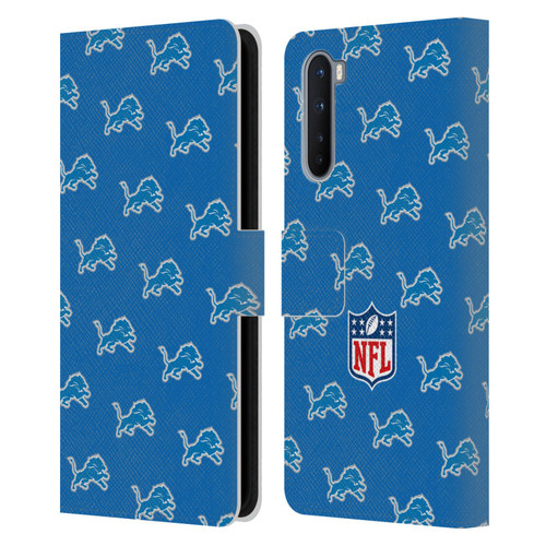 NFL Detroit Lions Artwork Patterns Leather Book Wallet Case Cover For OnePlus Nord 5G