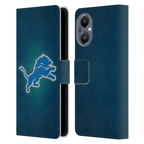 NFL Detroit Lions Artwork LED Leather Book Wallet Case Cover For OnePlus Nord N20 5G
