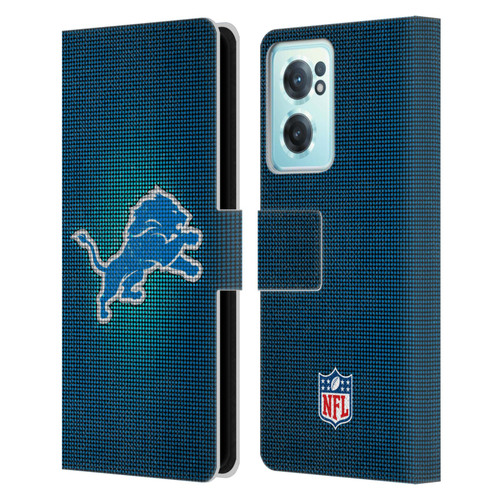 NFL Detroit Lions Artwork LED Leather Book Wallet Case Cover For OnePlus Nord CE 2 5G