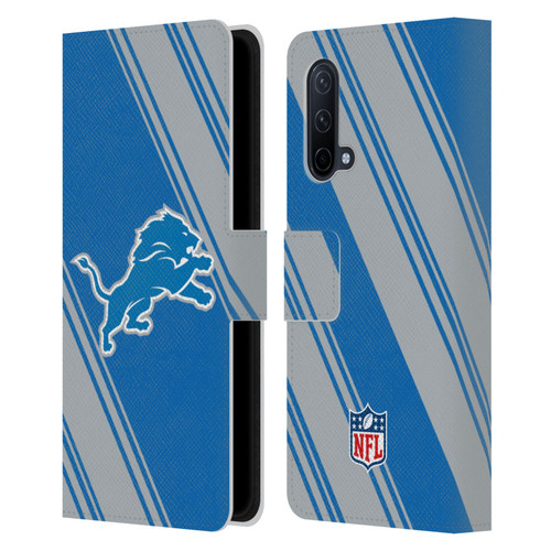 NFL Detroit Lions Artwork Stripes Leather Book Wallet Case Cover For OnePlus Nord CE 5G