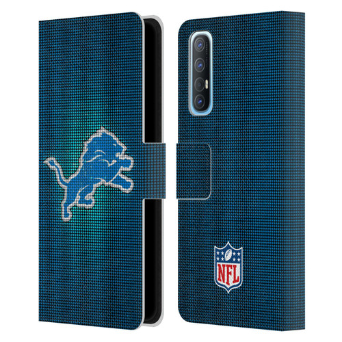 NFL Detroit Lions Artwork LED Leather Book Wallet Case Cover For OPPO Find X2 Neo 5G