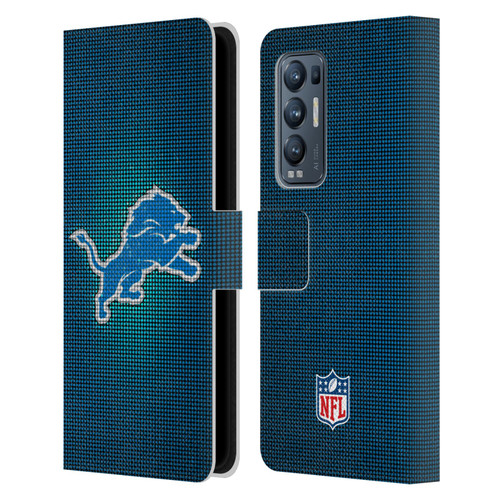 NFL Detroit Lions Artwork LED Leather Book Wallet Case Cover For OPPO Find X3 Neo / Reno5 Pro+ 5G