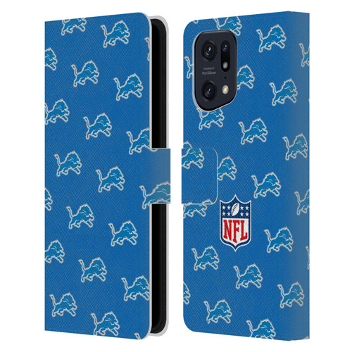 NFL Detroit Lions Artwork Patterns Leather Book Wallet Case Cover For OPPO Find X5