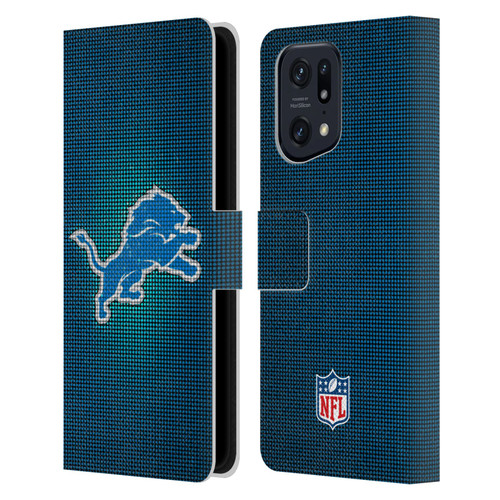 NFL Detroit Lions Artwork LED Leather Book Wallet Case Cover For OPPO Find X5 Pro
