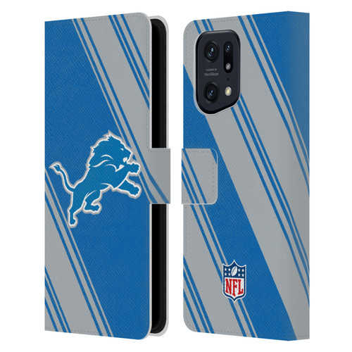 NFL Detroit Lions Artwork Stripes Leather Book Wallet Case Cover For OPPO Find X5 Pro
