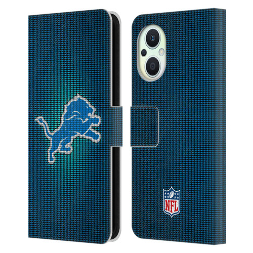 NFL Detroit Lions Artwork LED Leather Book Wallet Case Cover For OPPO Reno8 Lite